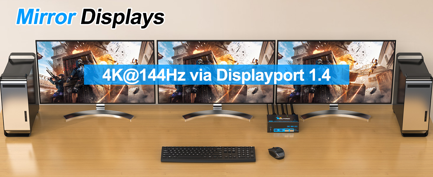 Each computer requires 2* HDMI+1* DisplayPort+1* USB cable to connect to the KVM switch