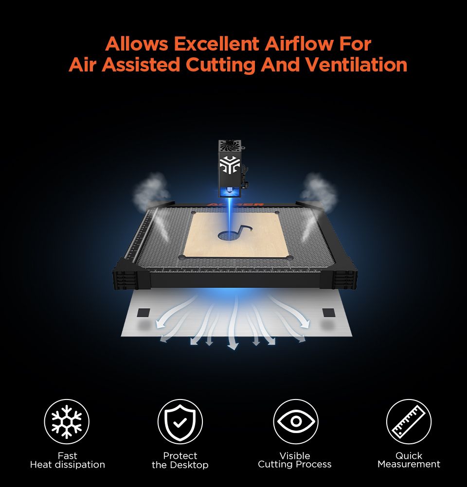 ACMER E10 Honeycomb Laser Bed with Pins
