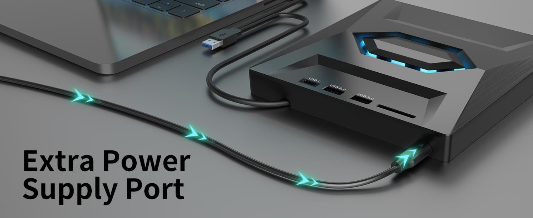 IHDAPP 5-in-1 External CD DVD Drive, USB 3.0 & USB C Portable CD/DVD +/-RW Burner DVD Player