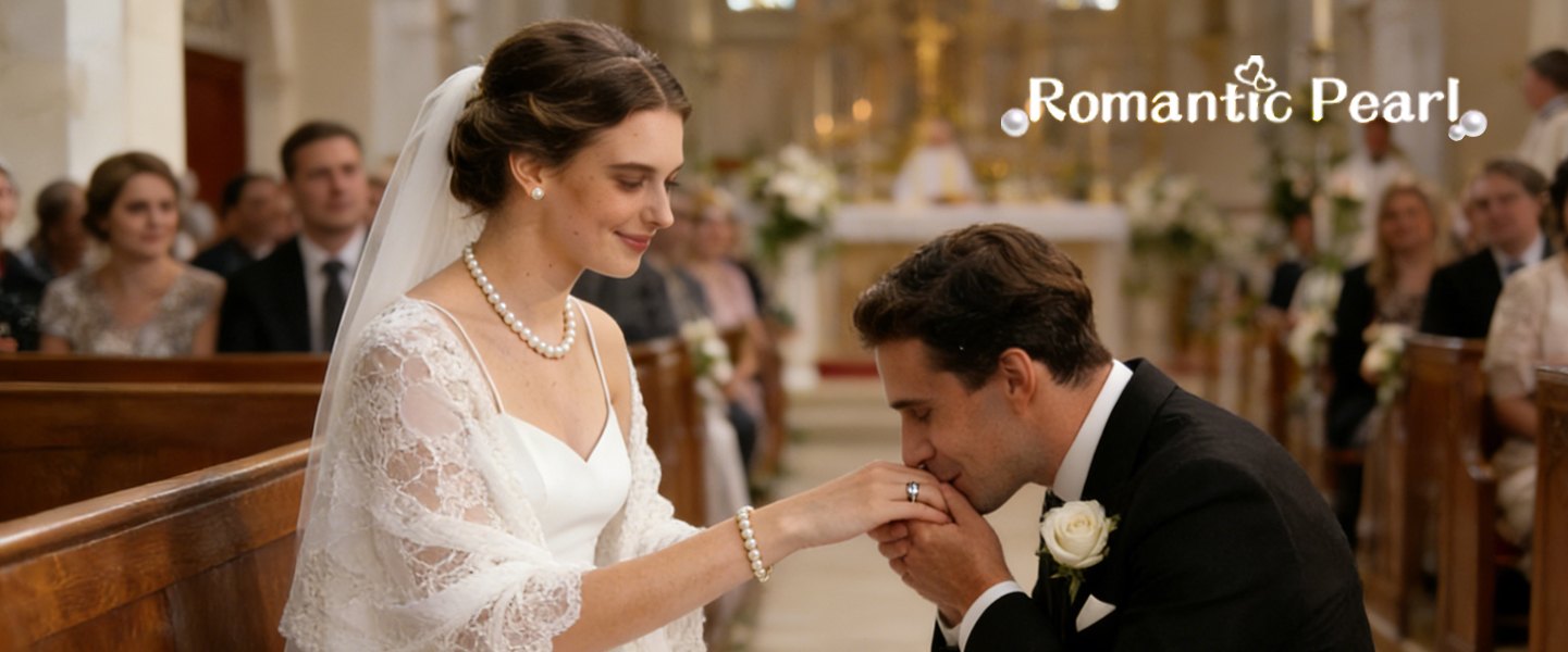 pearl necklace and bracelet set