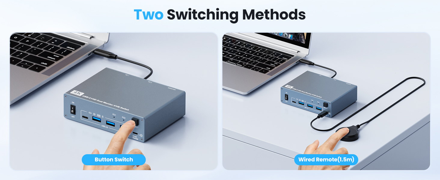 4K@60Hz KVM Switches for 1 Laptop and 1 Desktop