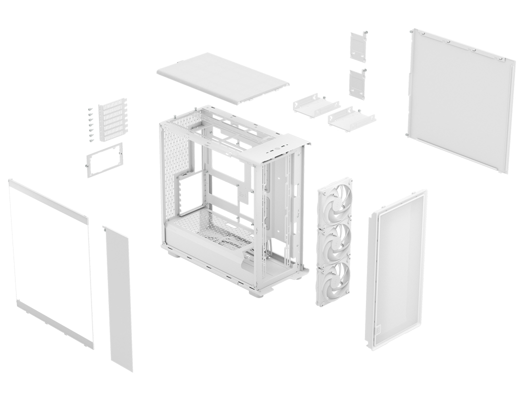 Fractal Design Epoch XL White - Tempered Glass Clear Tint - High Airflow PC Gaming Case