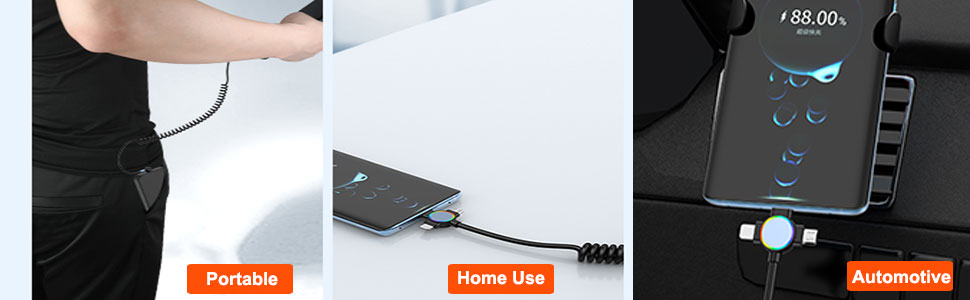 coiled charging cable