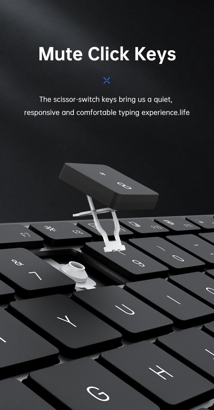 Ausdom Wireless Office Keyboard and Mouse Kit