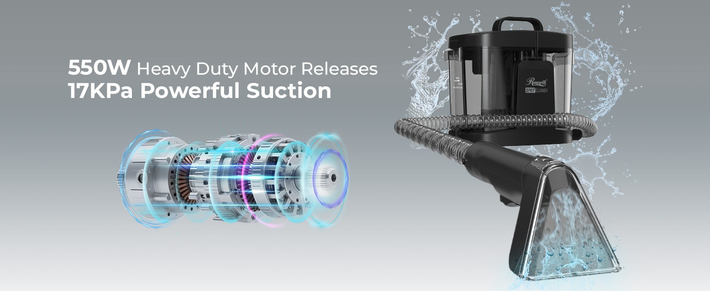 Rosewill Multi-Purpose Portable Carpet and Upholstery Spot Cleaner - Black