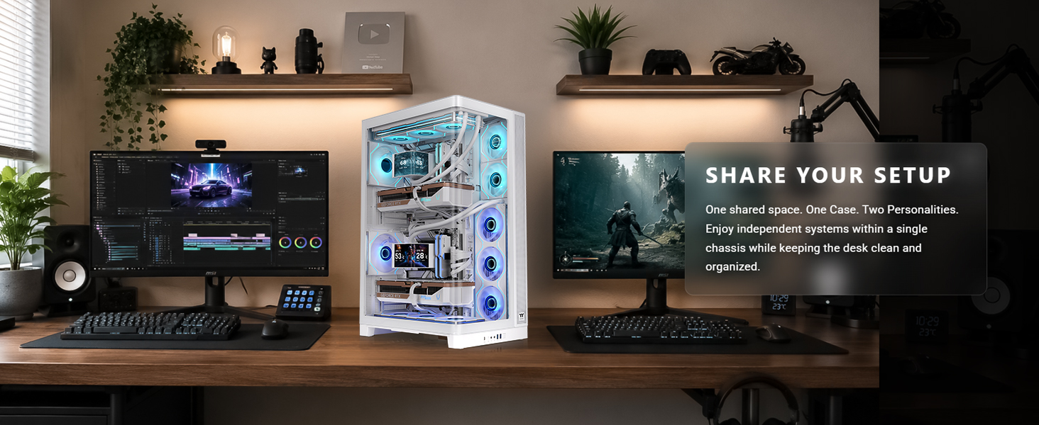 Thermaltake CAPO X Dual System Chassis - Snow