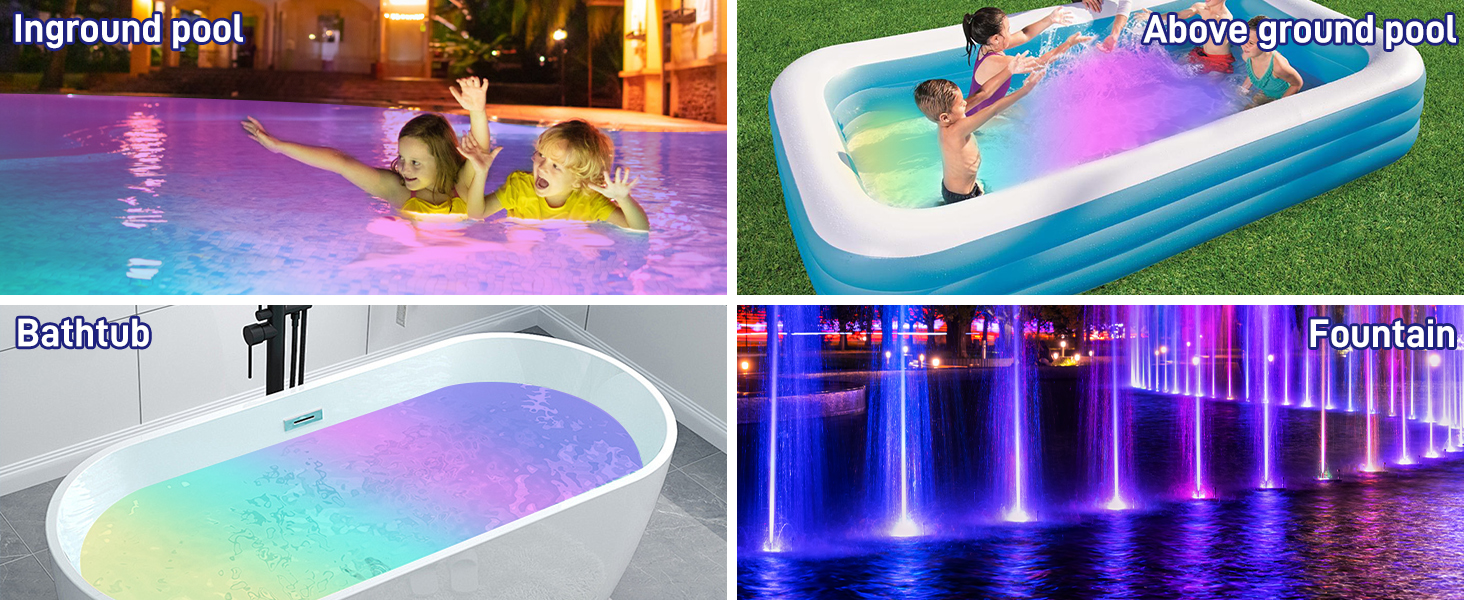 Designed to enhance the pool's ambiance, the 12W RGB Pool Light creates a stunning light show that w