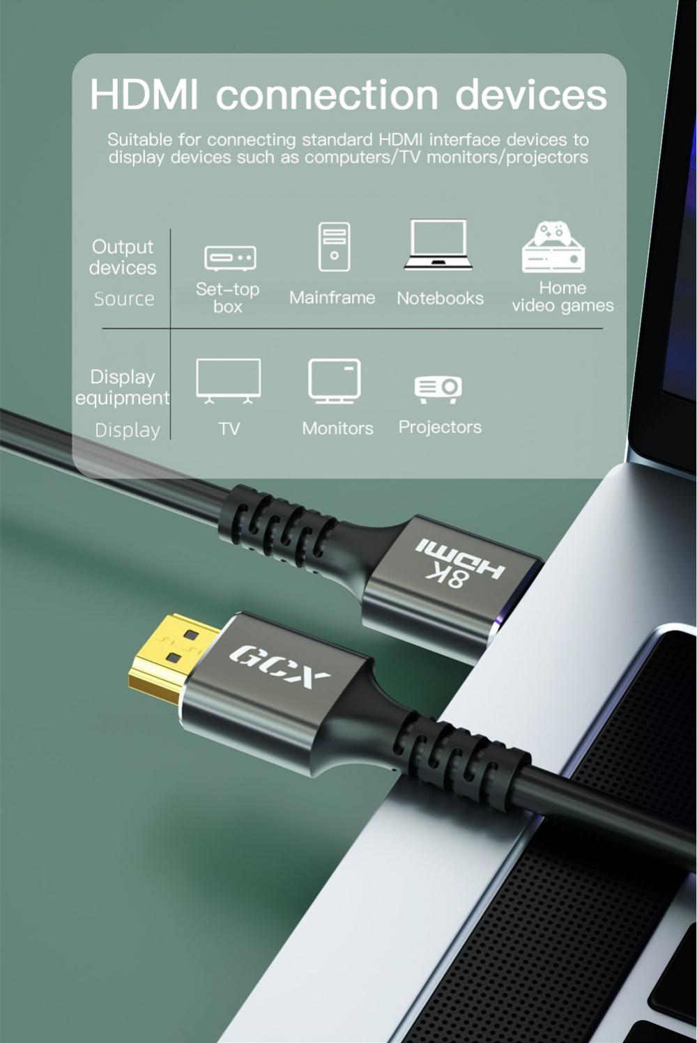 Cable HDMI to HDMI 2.1 US03 8K ultra HD - HOCO