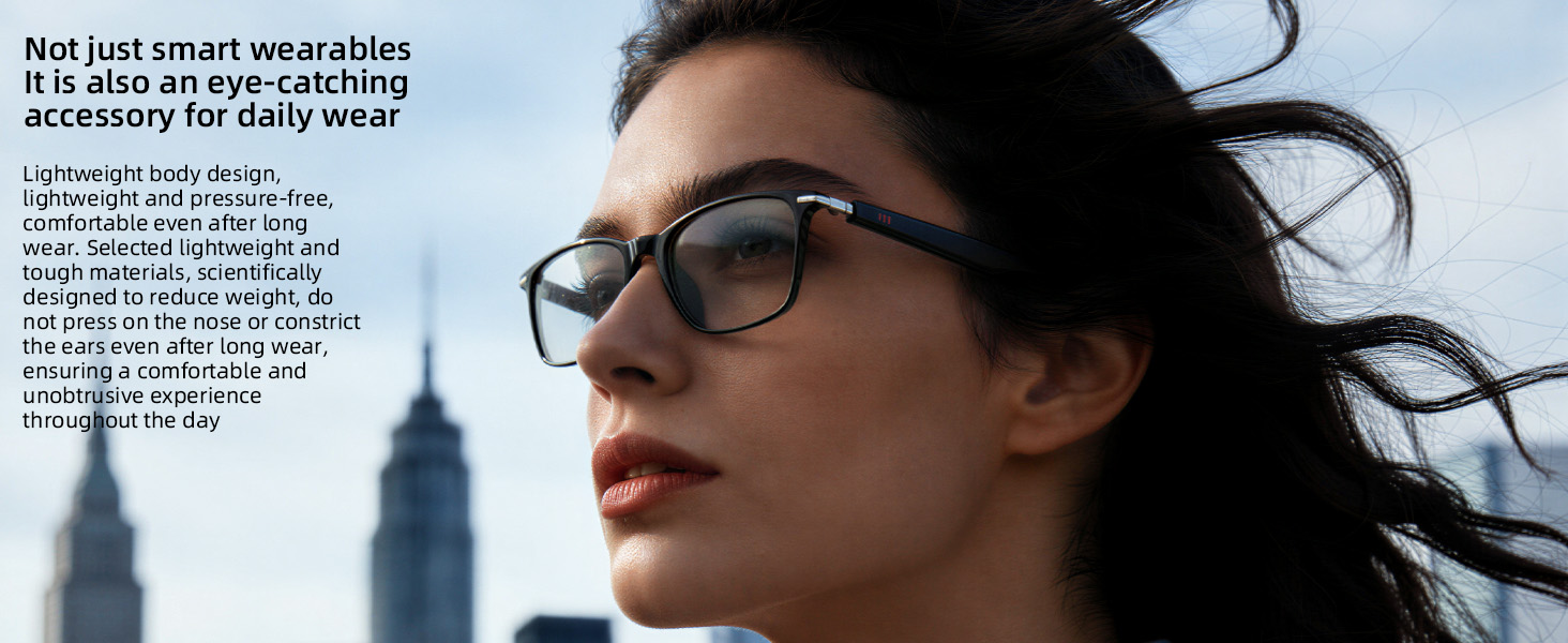 Bluetooth Headset Glasses Built-in Speaker & Mic Voice Assistant Compatible