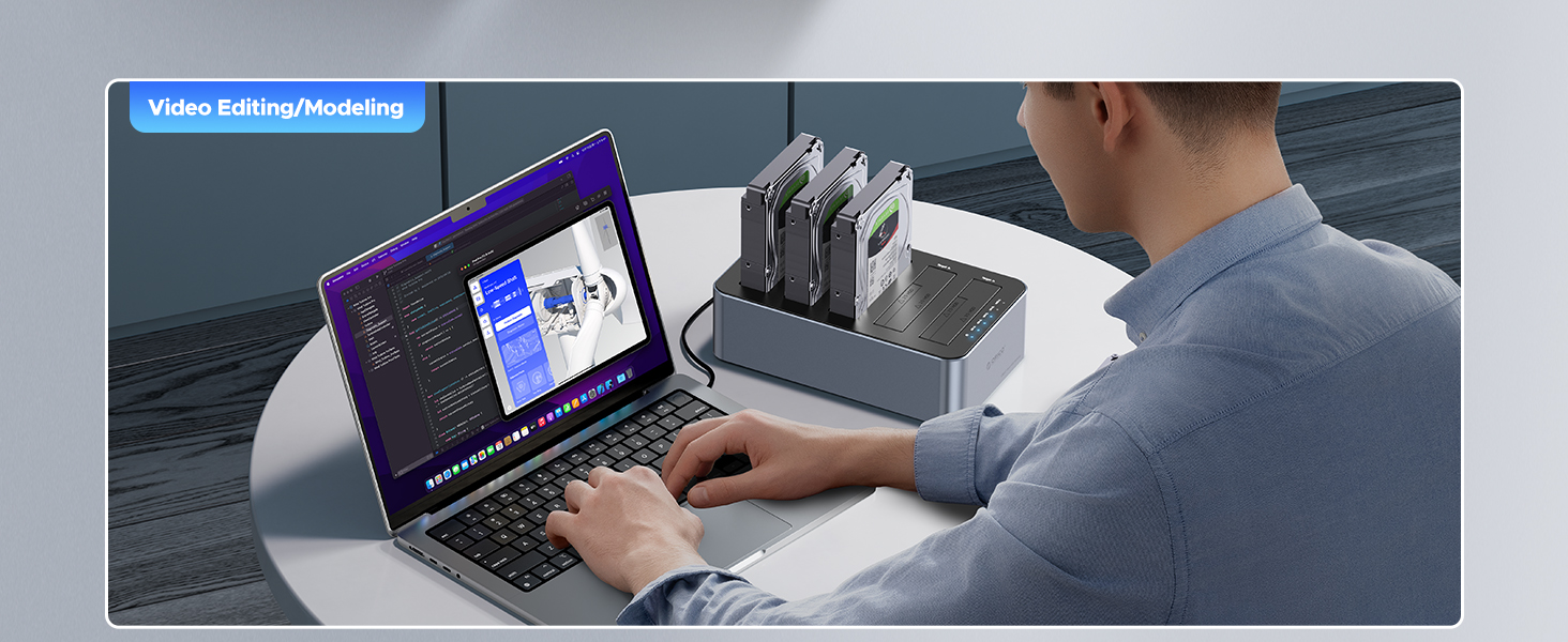 ORICO 100TB USB C to SATA I/II/III 5 Bay External Hard Drive Enclosure Docking Station for 2.5 or 3.