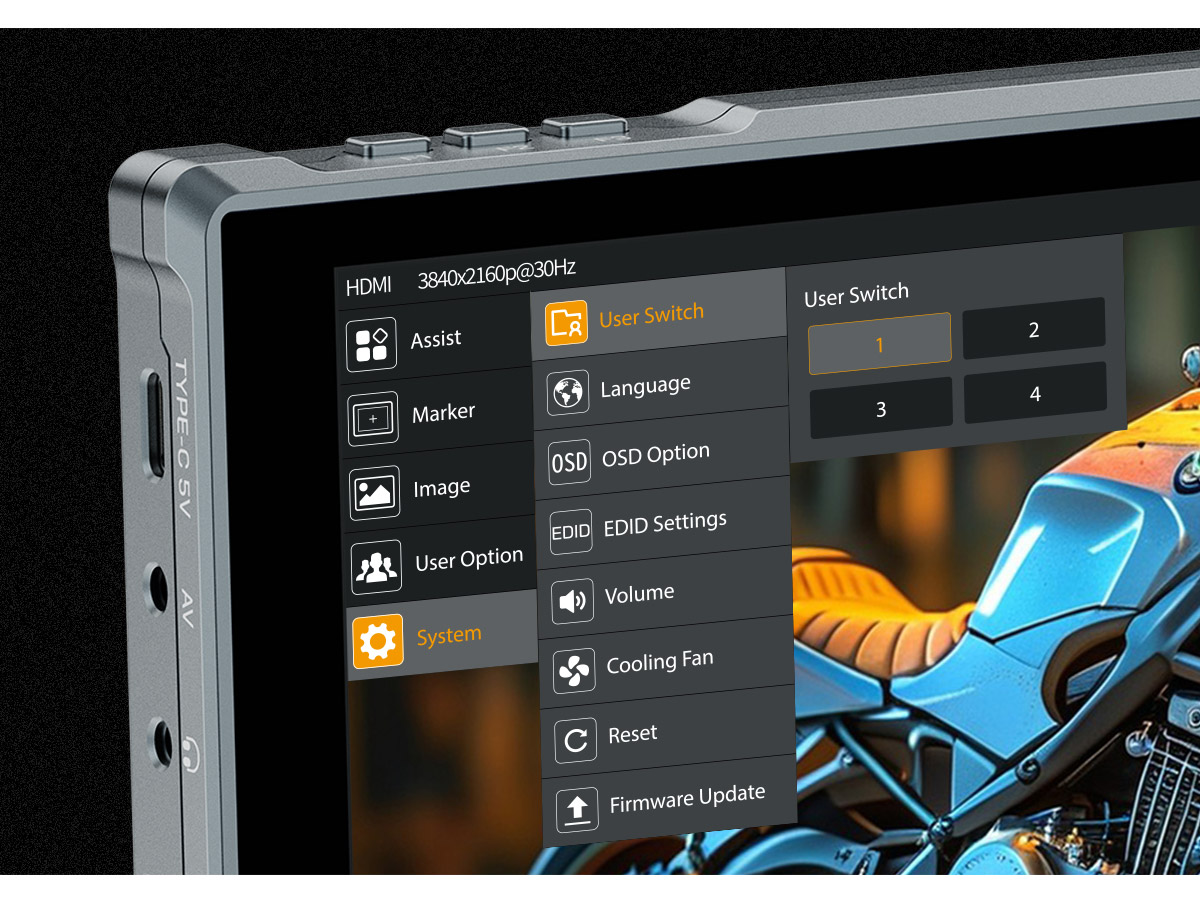 4 Menu User for Quick Switch