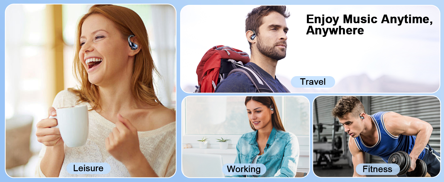 Wireless Earbuds, 75hrs Bluetooth 5.4 Headphone Sport, 2025 Bluetooth Earbuds Deep Bass Over Ear Bud