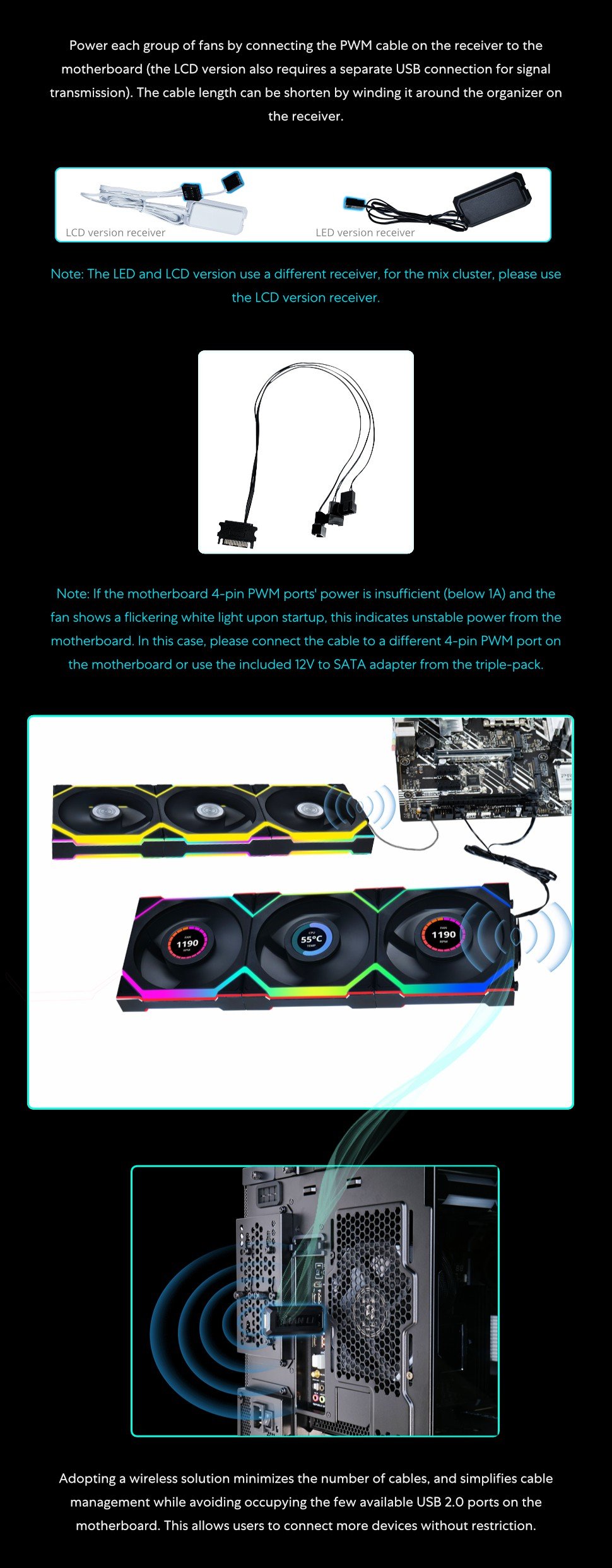 UNI FAN, SL WIRELESS, RGB, LCD, Reverse, Fan, Controller