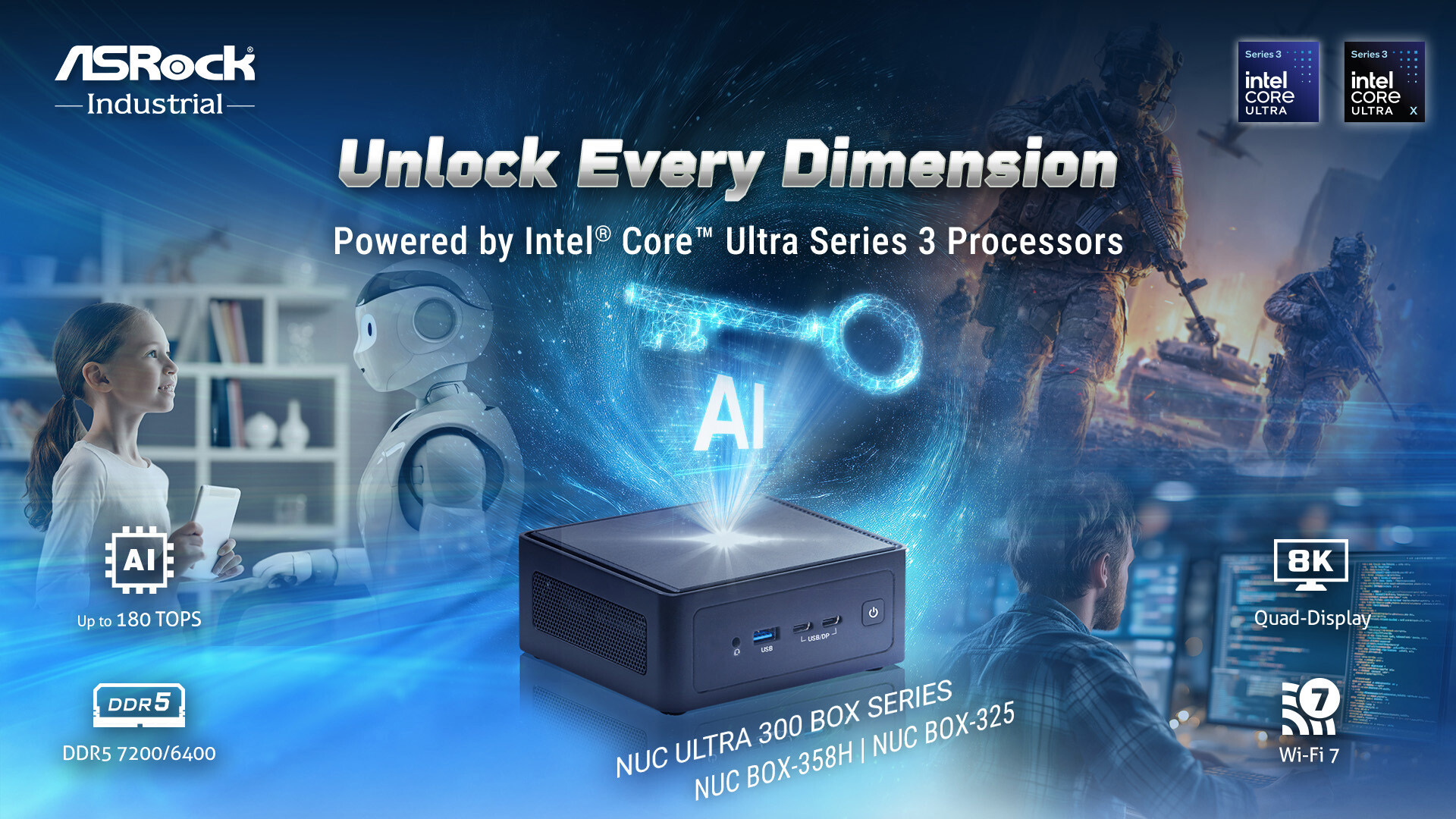 ASRock Industrial NUC BOX-358H AI Mini PC