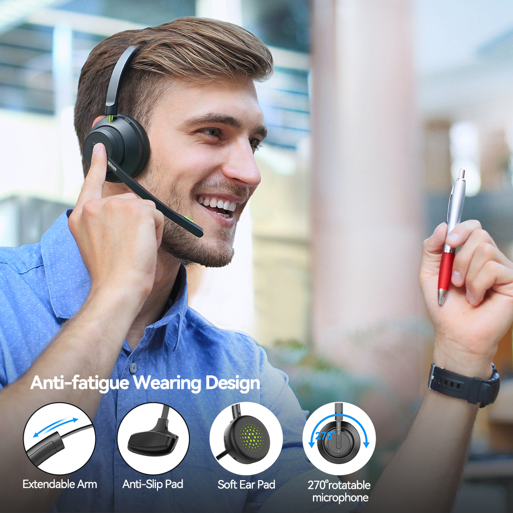 AUSDOM Trucker Bluetooth Headset with Microphone