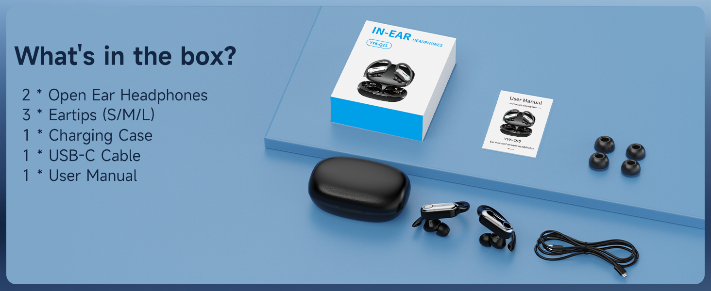 Wireless Sports Earbuds, Bluetooth 6.1 Over-Ear Hook Headphones with 90H Playtime