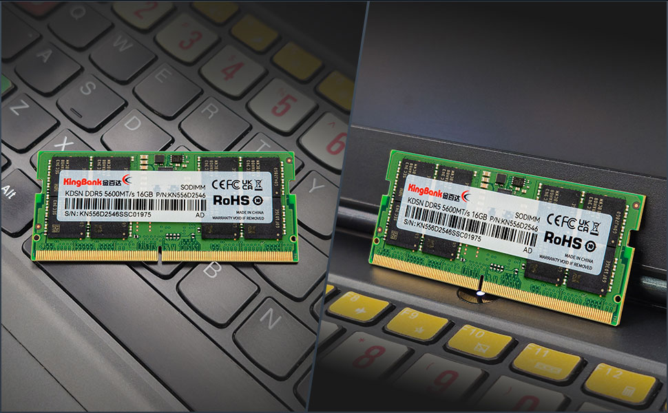 Kingbank 16GB 262-Pin DDR5 SO-DIMM DDR5 5600 (PC5 44800) Laptop Memory