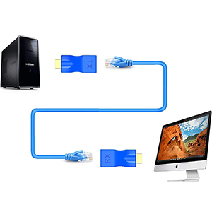 SatelliteSale HDMI Extender Adapter up to 100 feet over RJ45 Cat5-e Cat6 Cable