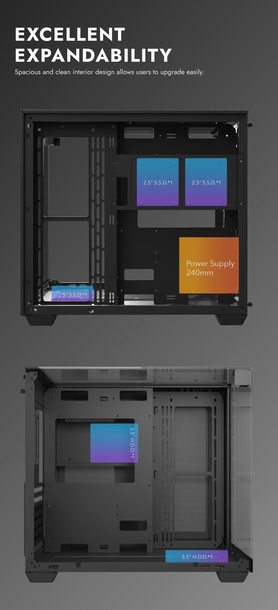 darkFlash TH285,ATX Mid-Tower Gaming Case,Triple-Sided Tempered Glass, 4× Pre-Installed Fans