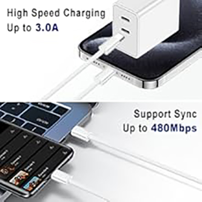 2 Pack 60W USB-C to USB-C Cable