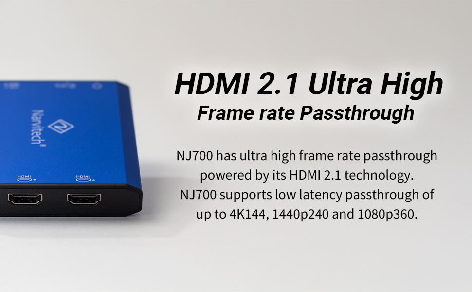 HDMI 2.1 Ultra High Frame Rate Passthrough Low Latency