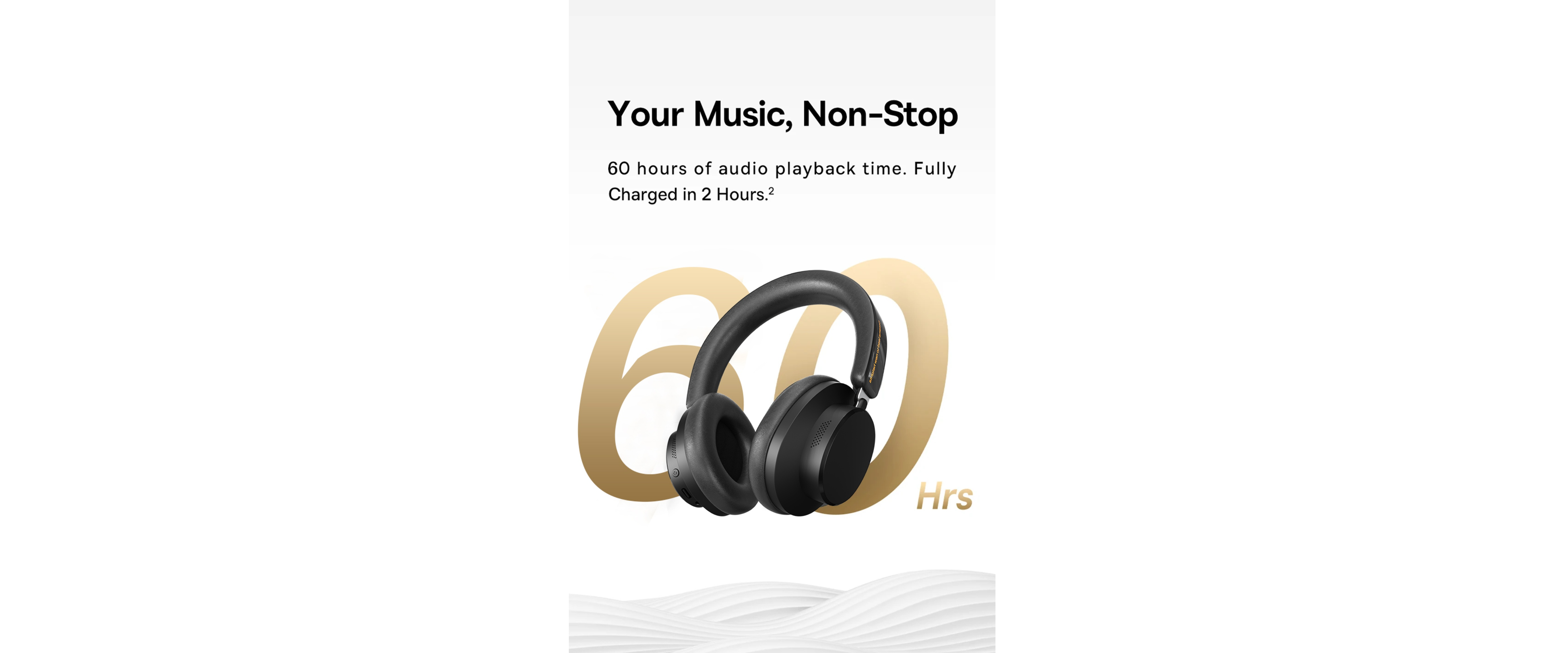 Anivia ANC500 over ear headphones, 60 hours playback, 2h full charge, long battery life