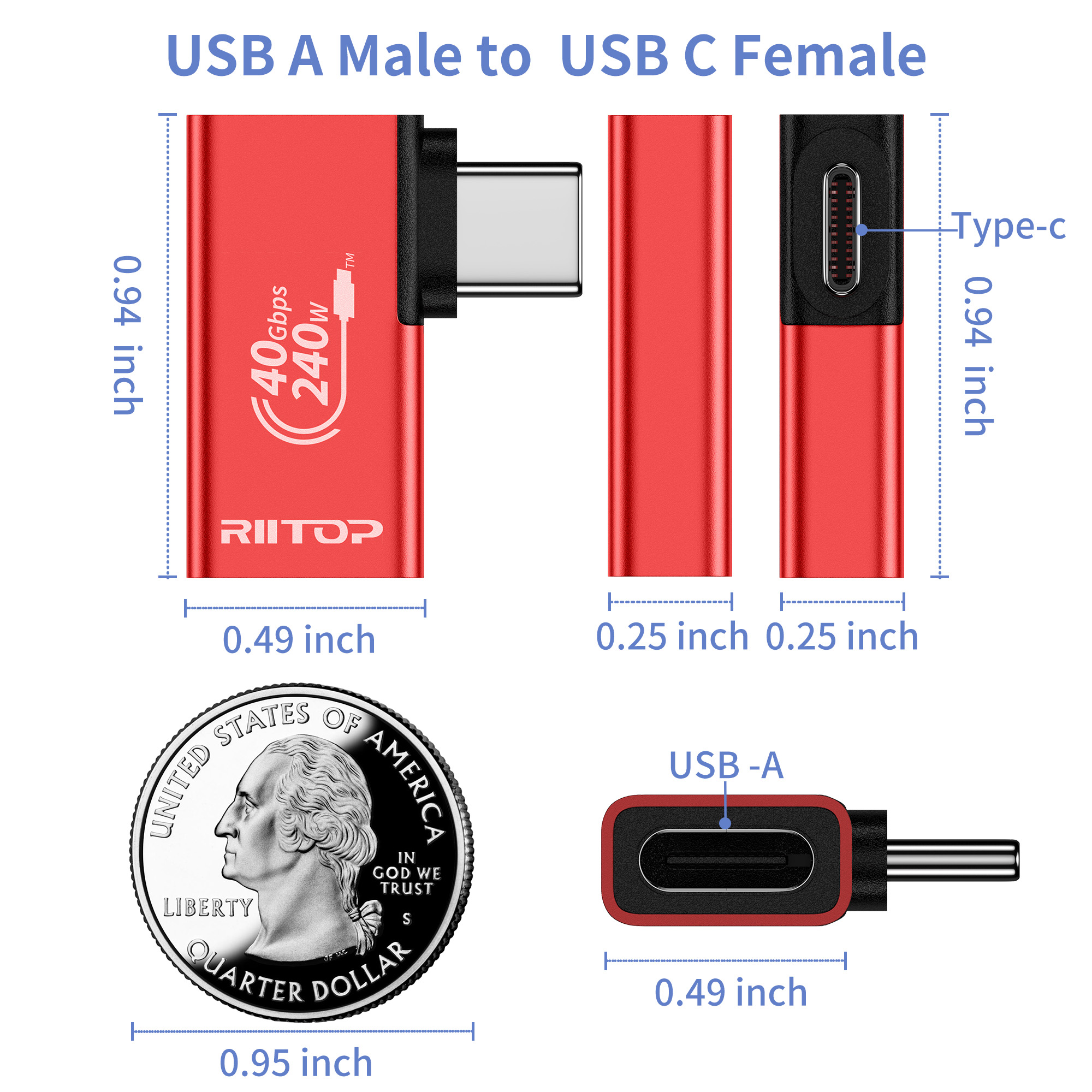 usb4 type c adapter right angle