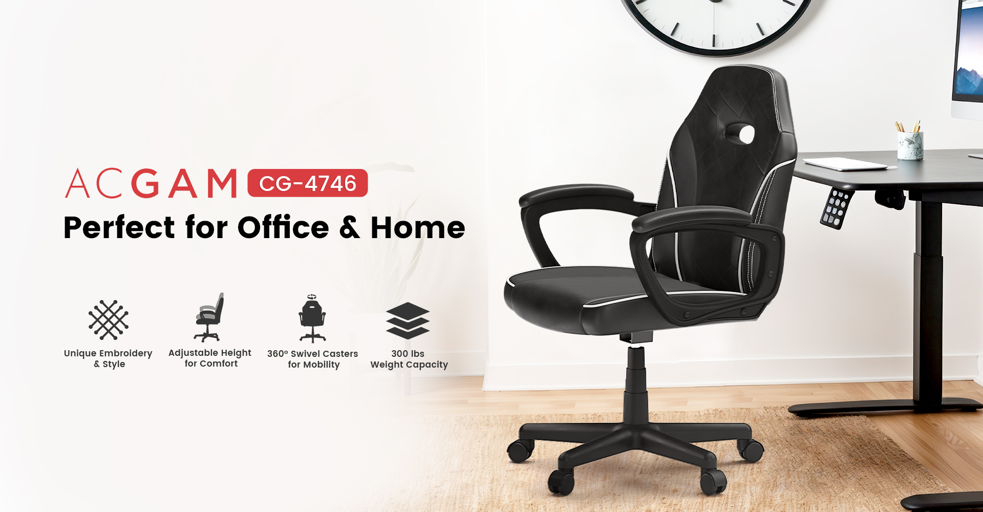 ACGAM Gaming Office Chair with Armrest