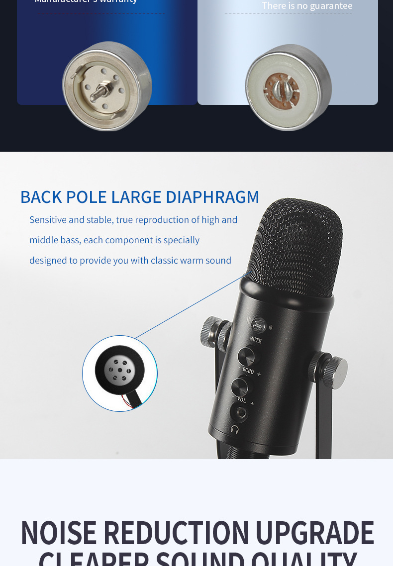 USB Streaming Podcast PC Microphone Studio Cardioid Condenser
