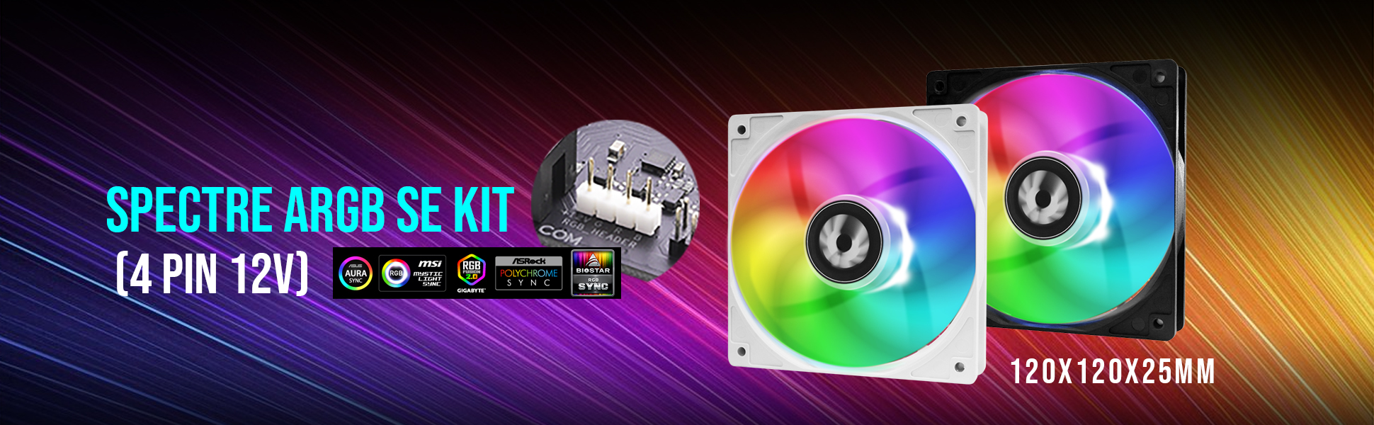 BitFenix Spectre Digital ARGB (3 pin 5V) PC Gaming Silent Fan – 120mm ...