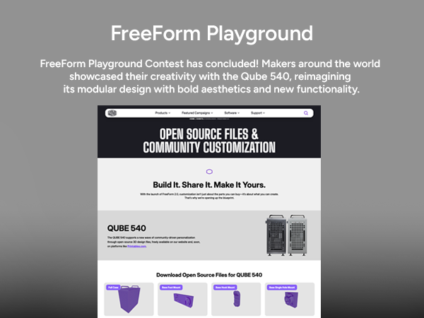 Cooler Master QUBE 540 Stardust Iron ATX Mid-Tower PC Case 