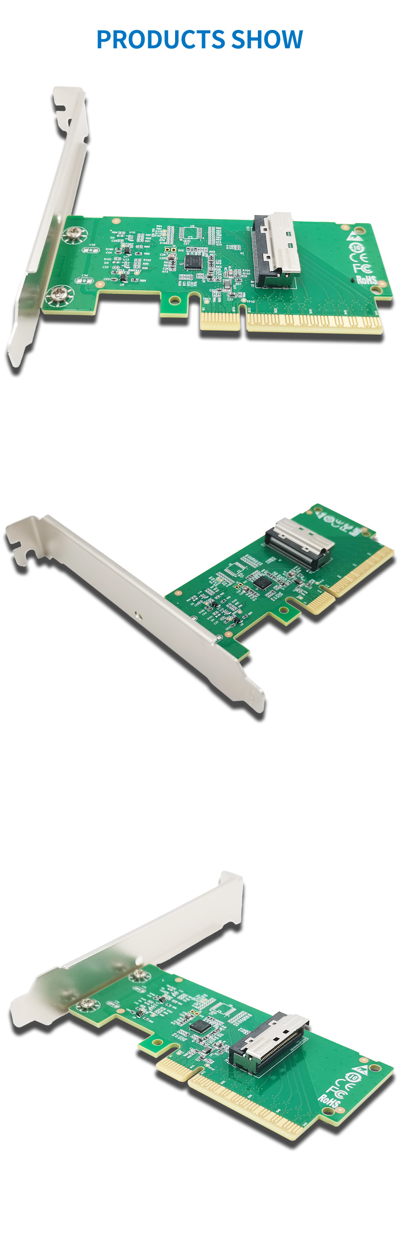 Shinreal PCIe5.0 x8 to MCIO 8i NVMe adapter