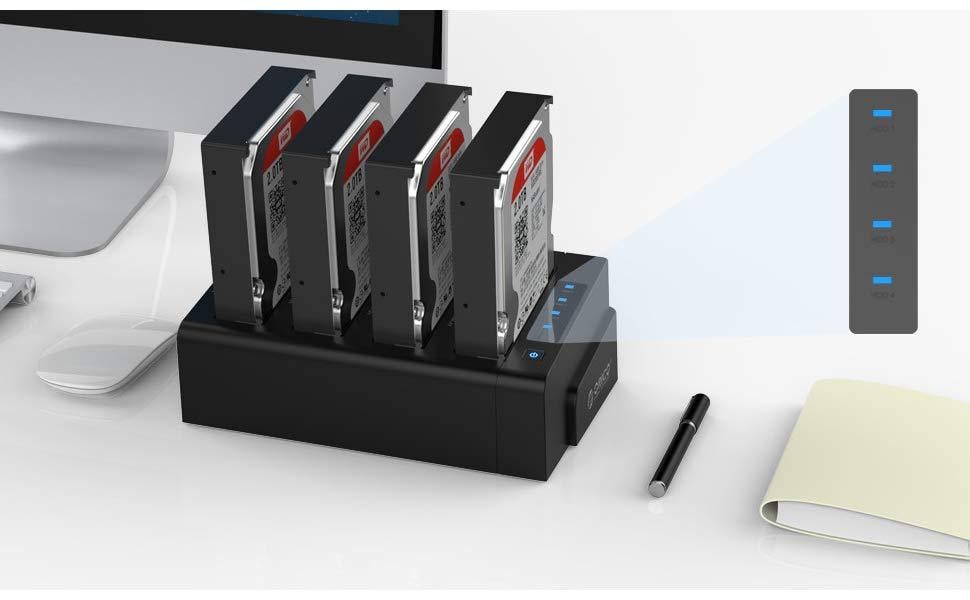 ORICO 4-bay cloning HDD docking station turns idle hard drives into treasures and restores the glory