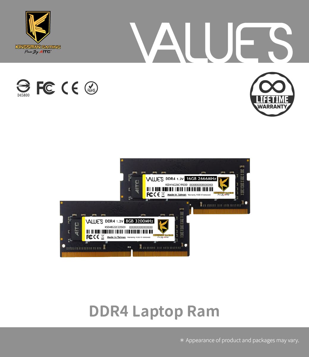 DDR4, SODIMM, 4GB, 2666