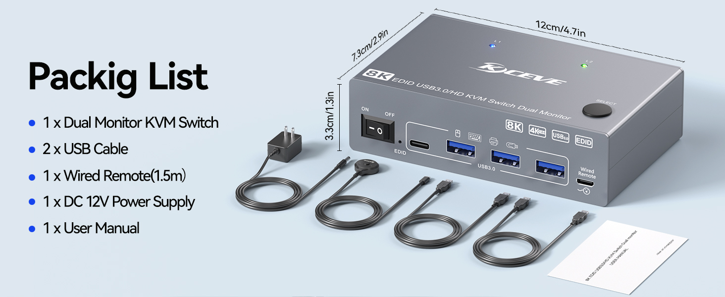 Switch via Button and 1.5m Wired Remote, 5-8 Seconds Response Time