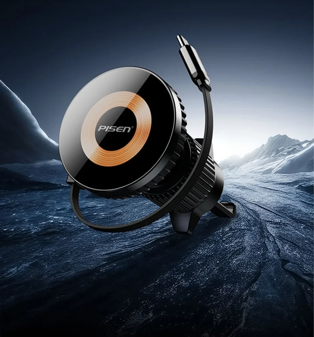 Pisen TP-C85 Mag Depot Telescopic 15W Wireless Car Mount Charger
