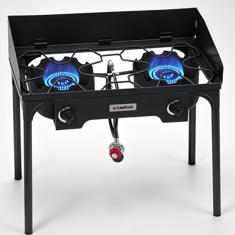 2 burner camping stove,propane gas cooker,outdoor portable stove,freestanding gas stove with wind gu