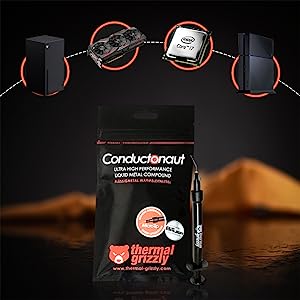 Thermal Grizzly Conductonaut Extreme Thermal Grease - 1 Gram Set +  Applicators + Pads - Liquid Metal Thermal Paste for Cooling The CPU, GPU  Value Pack 