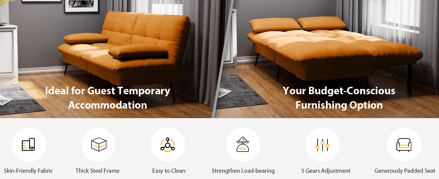 UNFOLDED TO FULL SIZE 68.5" x 41" SPACIOUS FOR A COZY REST