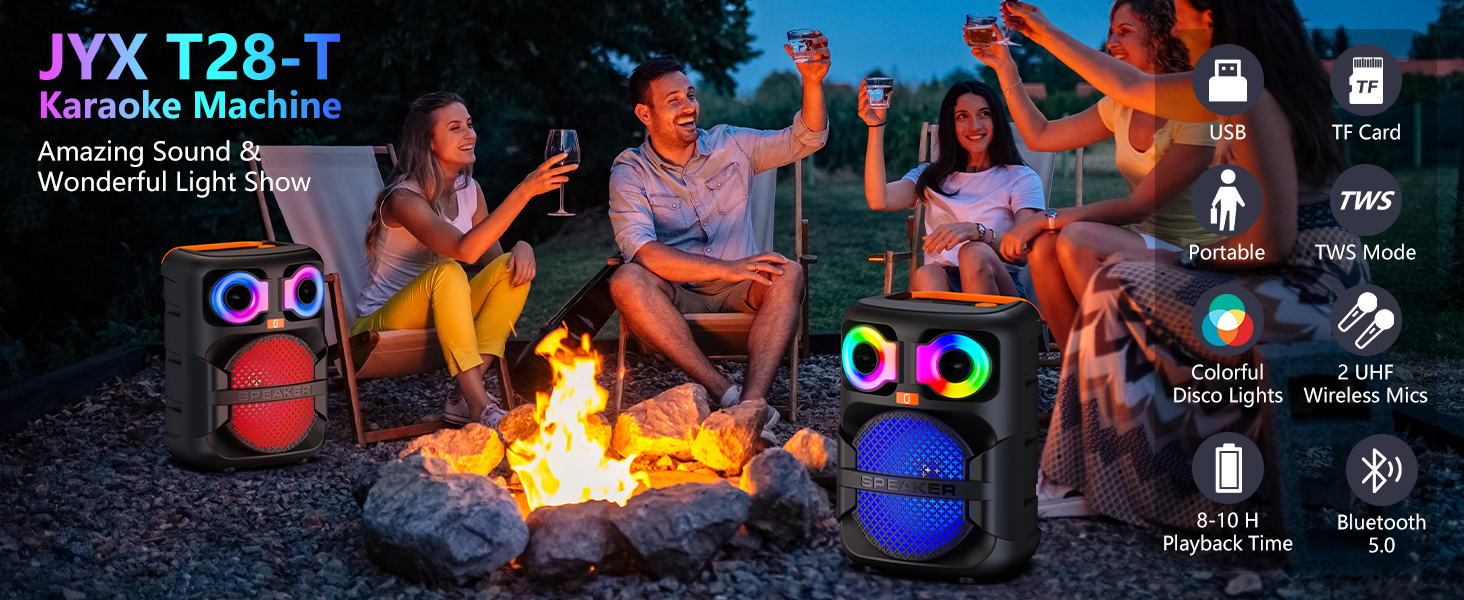 Planning a road trip or a karaoke party? JYX Bluetooth karaoke machine always ready for you