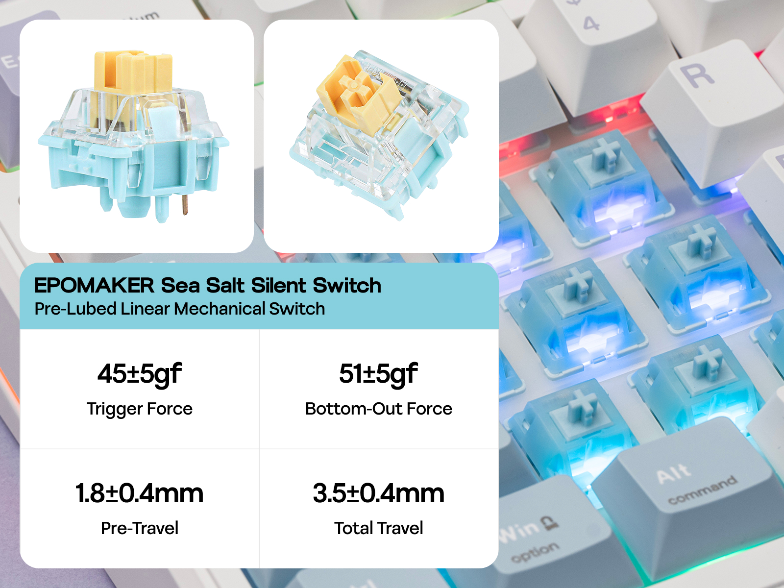 EPOMAKER TH99 PRO Sea Salt Silent Switch