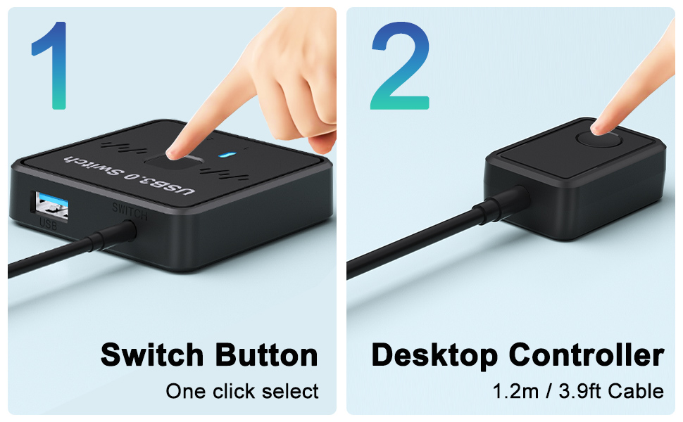 USB 3.0 Switch, USB Splitter, USB Switch Selector Bi-Directional 2 in 1 Out/1 in 2 Out