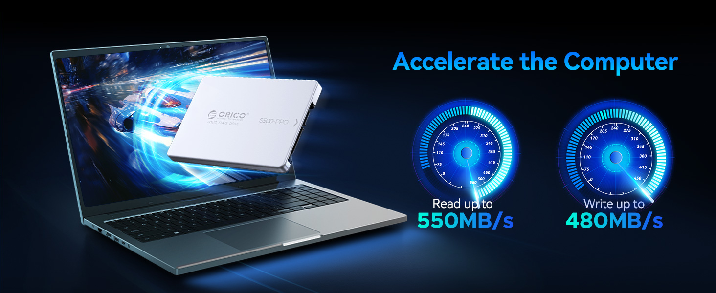 ORICO 1TB SATA SSD 2.5" Internal Solid State Drive, up to 550MB/s, 3D NAND SATA III SSD with Aluminu