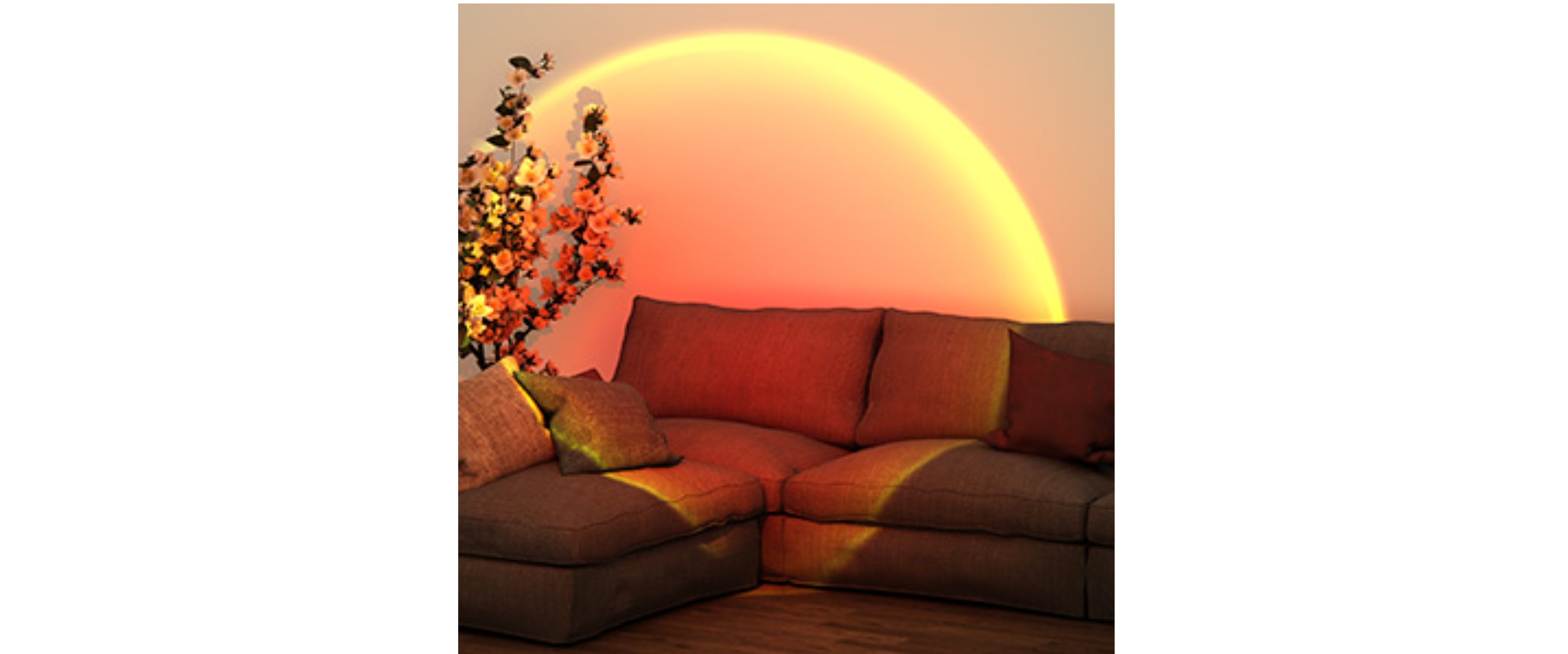 Sunset lamp sofa ambient
