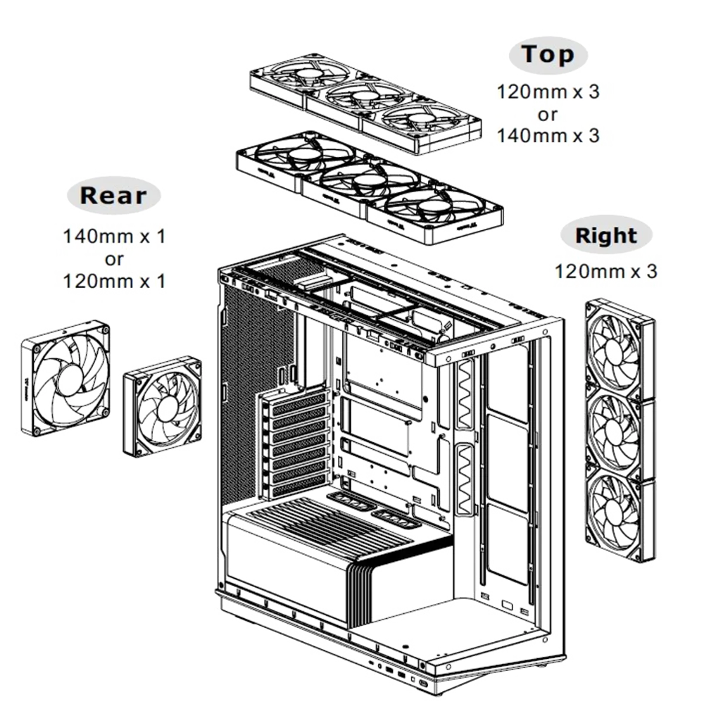 Thermaltake Stage 450 TG ARGB Mid Tower Chassis - Black