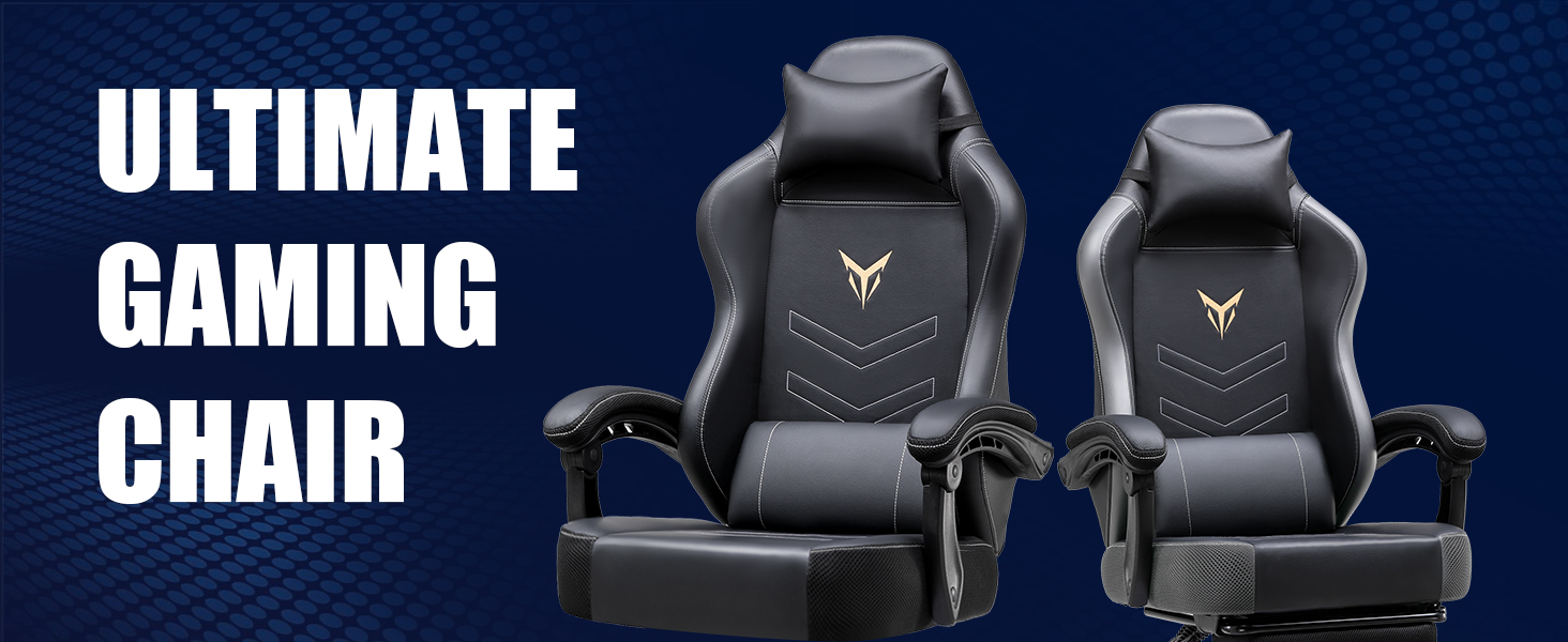 Gaming Chair with Foot Rest, PC Computer Game Chair for Adults, Ergonomic High Back Home Office Desk