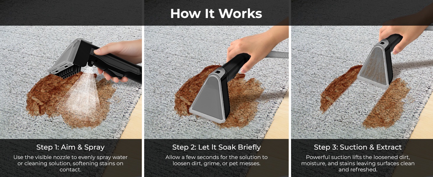 Rosewill Multi-Purpose Portable Carpet and Upholstery Spot Cleaner - Black