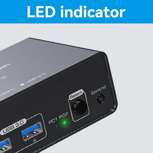 LED indicators  LED lights are designed to show active devices so you can clearly see which device i