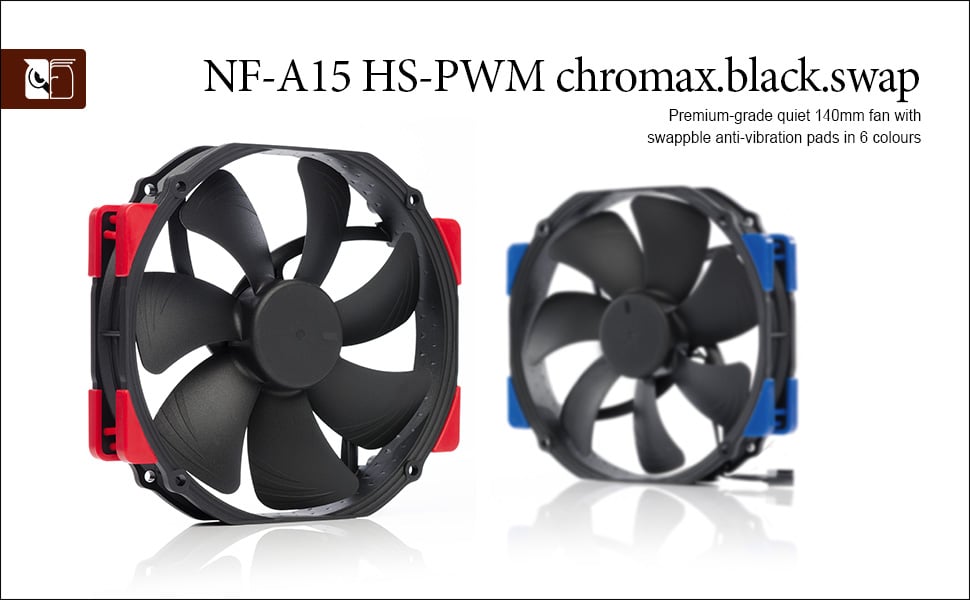 Nice little aesthetic upgrade for the NH-D15. Swapped the 3 fans to Chromax  NF-A15. And incase anyone is using a Fractal Design Torrent, the NF-A15  fits perfect in the rear of the