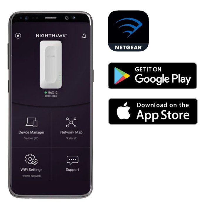  Netgear EAX12-100NAS AX1600 4-Stream Dual-band WiFi 6 Mesh Extender